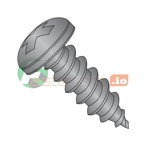 Newport Fasteners Sheet Metal Screw, #6 x 3/4 in, Black Oxide 18-8 Stainless Steel Pan Head Phillips Drive, 5000 PK 797727 - main
